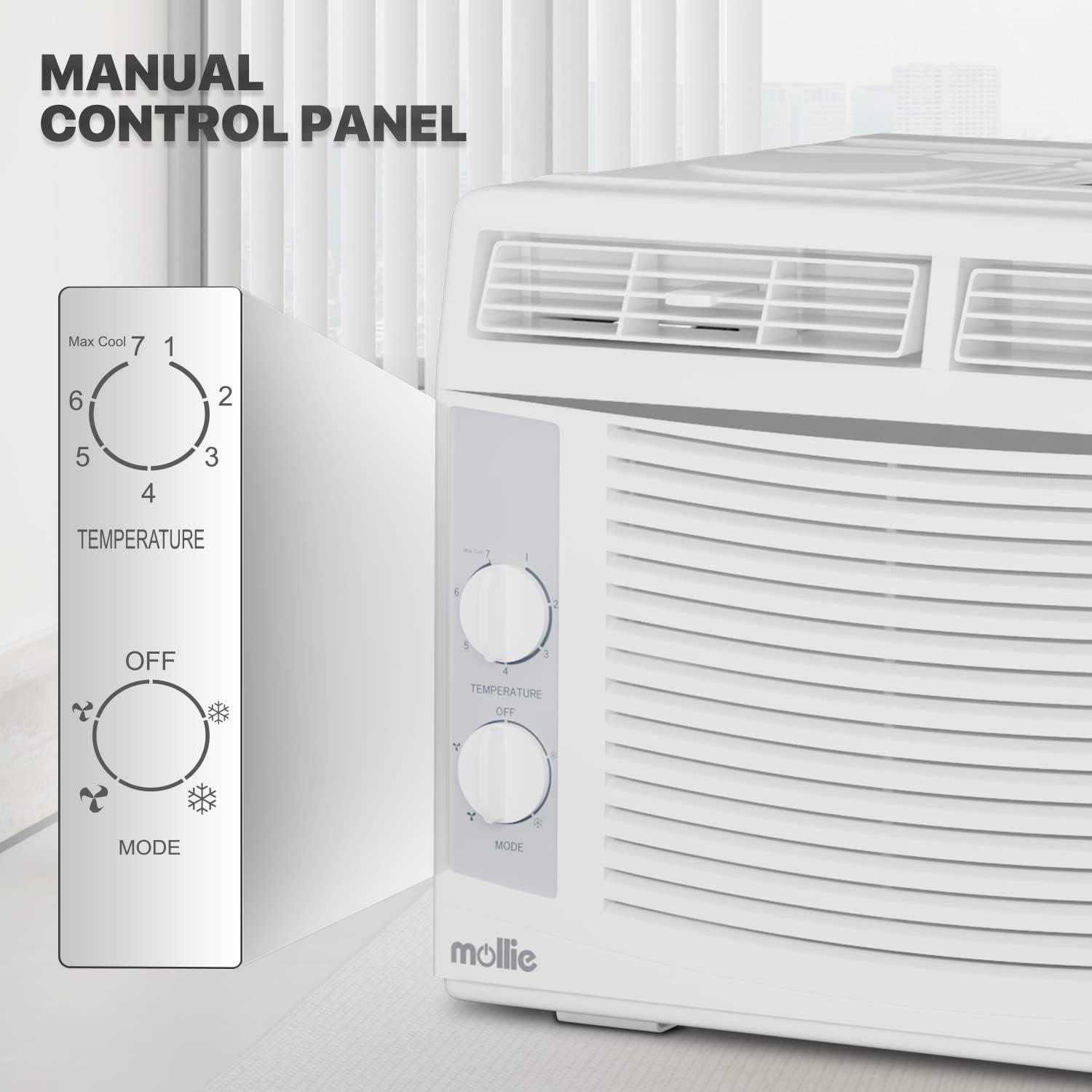 5,000 BTU Window Air Conditioner 2 Fan Speed Fast Cooling for Small Rooms up to 150 sq ft.