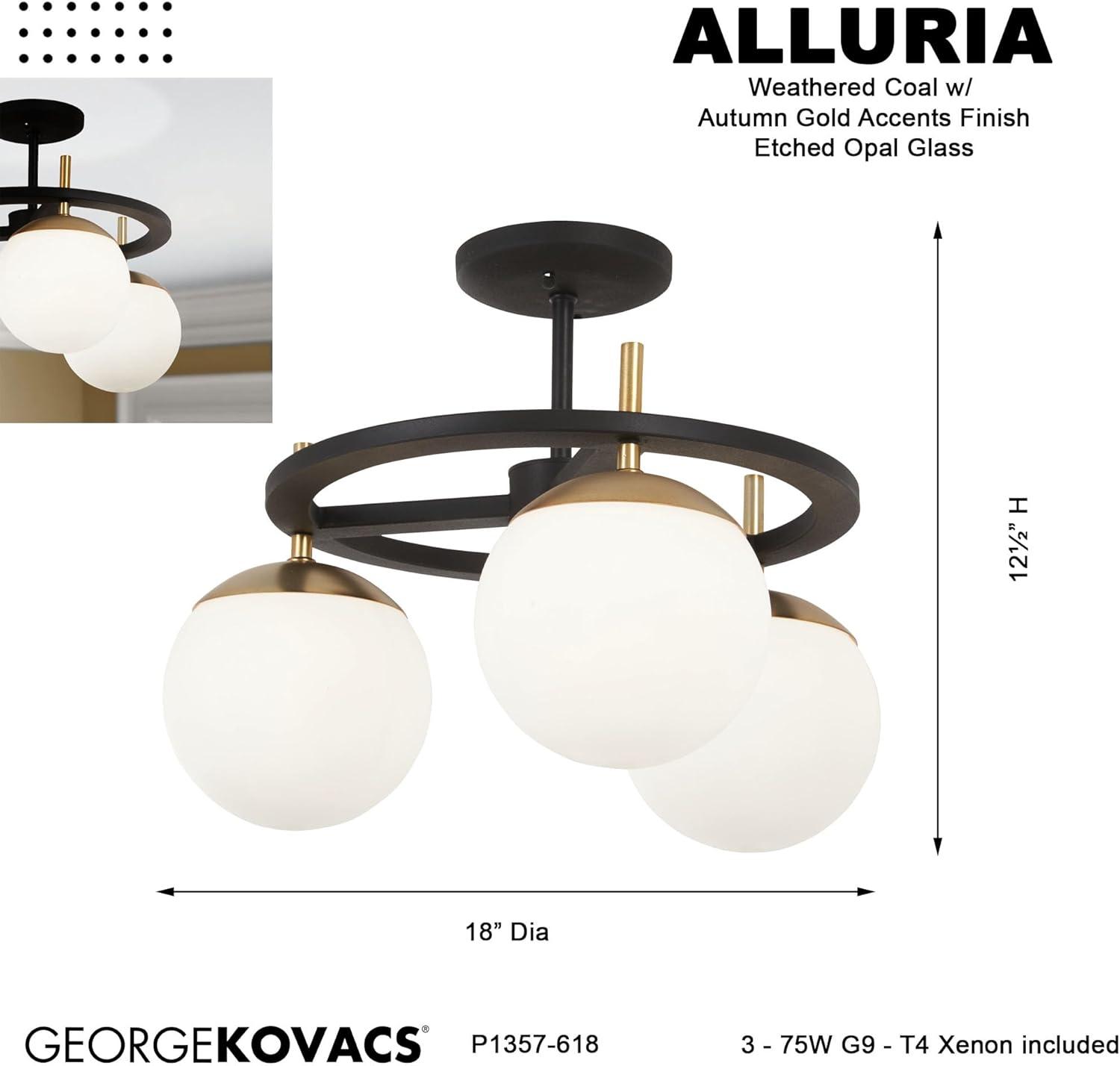 George Kovacs Lighting - Alluria-Three Light Semi-Flush Mount-18 Inches Wide by
