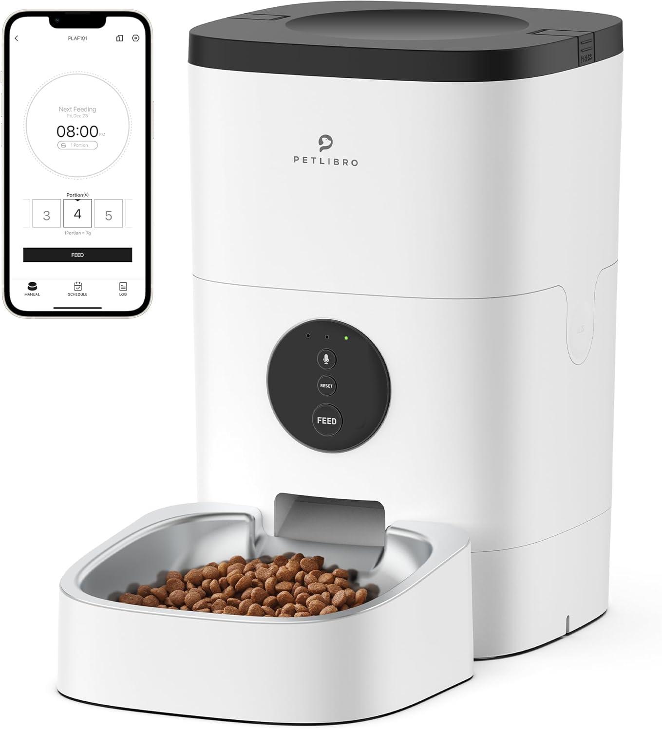 WiFi Automatic Pet Feeder with Stainless Steel Bowl, 4L