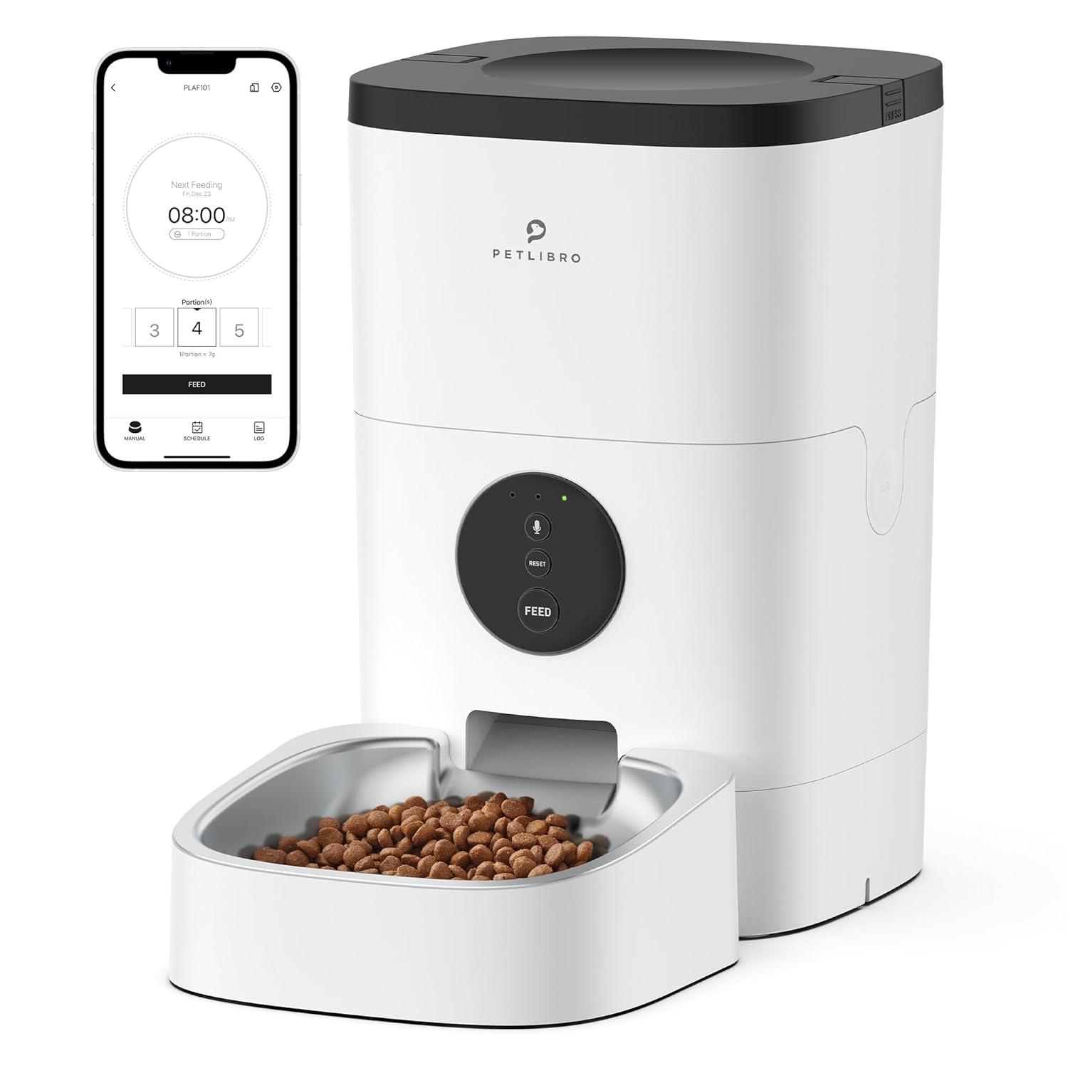 PETLIBRO Automatic Cat Feeder, Wi-Fi Automatic Cat Food Dispenser With Timer Interactive Voice Recorder, Auto Cat Feeder With 1-4 Meals Control Dry Food | Wayfair