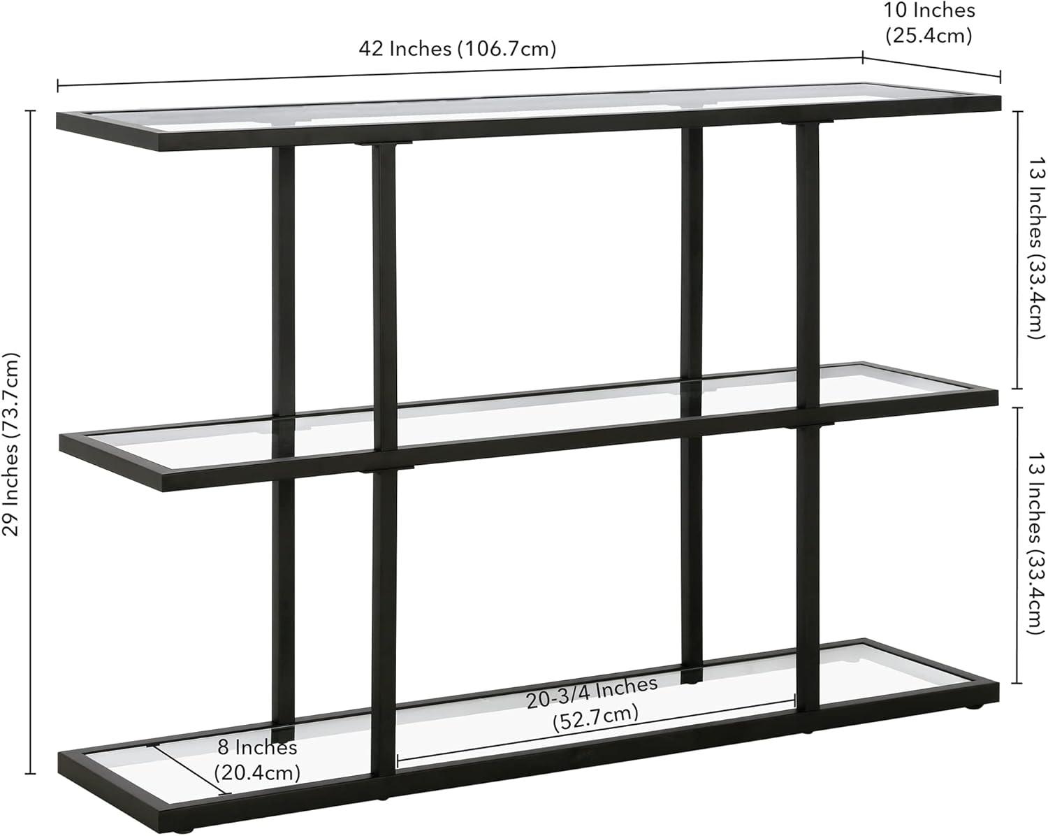 Evelyn&Zoe Yeardley 42" Wide Rectangular Console Table, Blackened Bronze