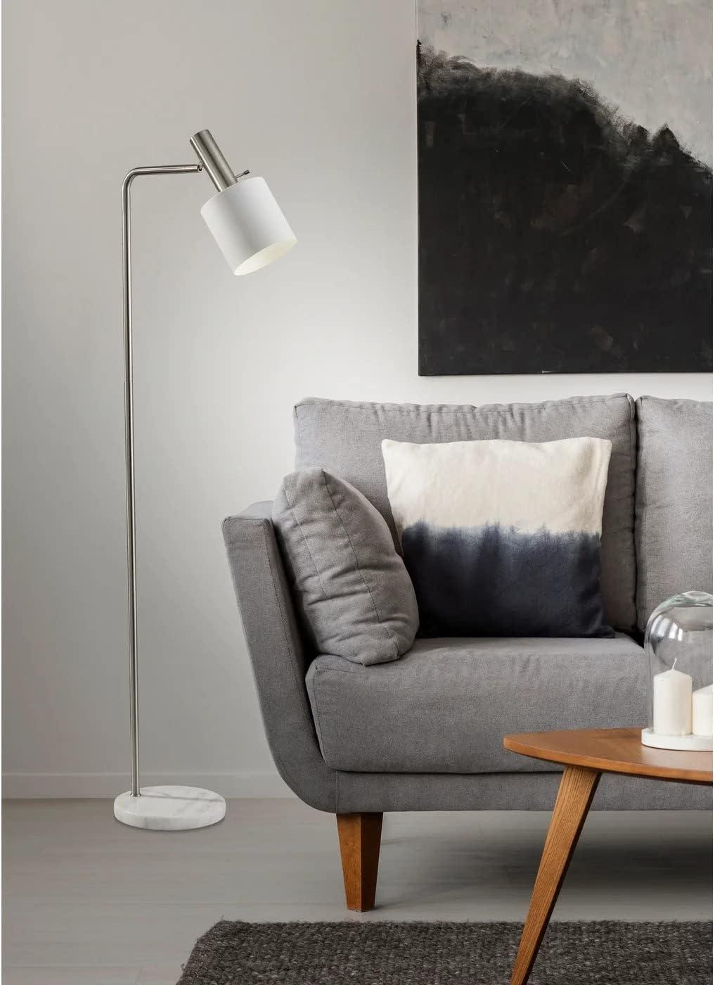 Adesso 61" Emmett Floor Lamp White: Metal Standing Light for Living Room, ETL Listed, No Bulb Included