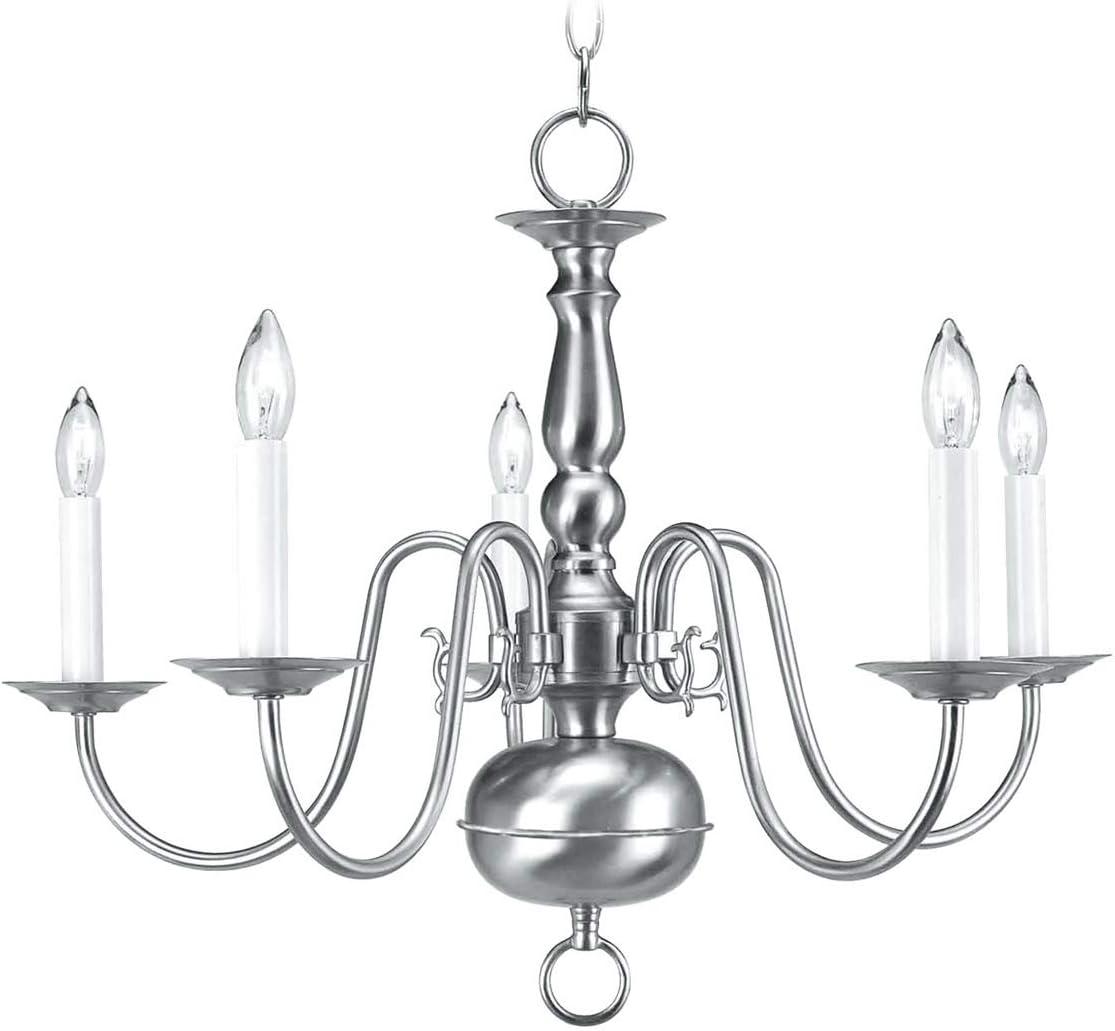 Elegant Williamsburgh 5-Light Brushed Nickel Chandelier