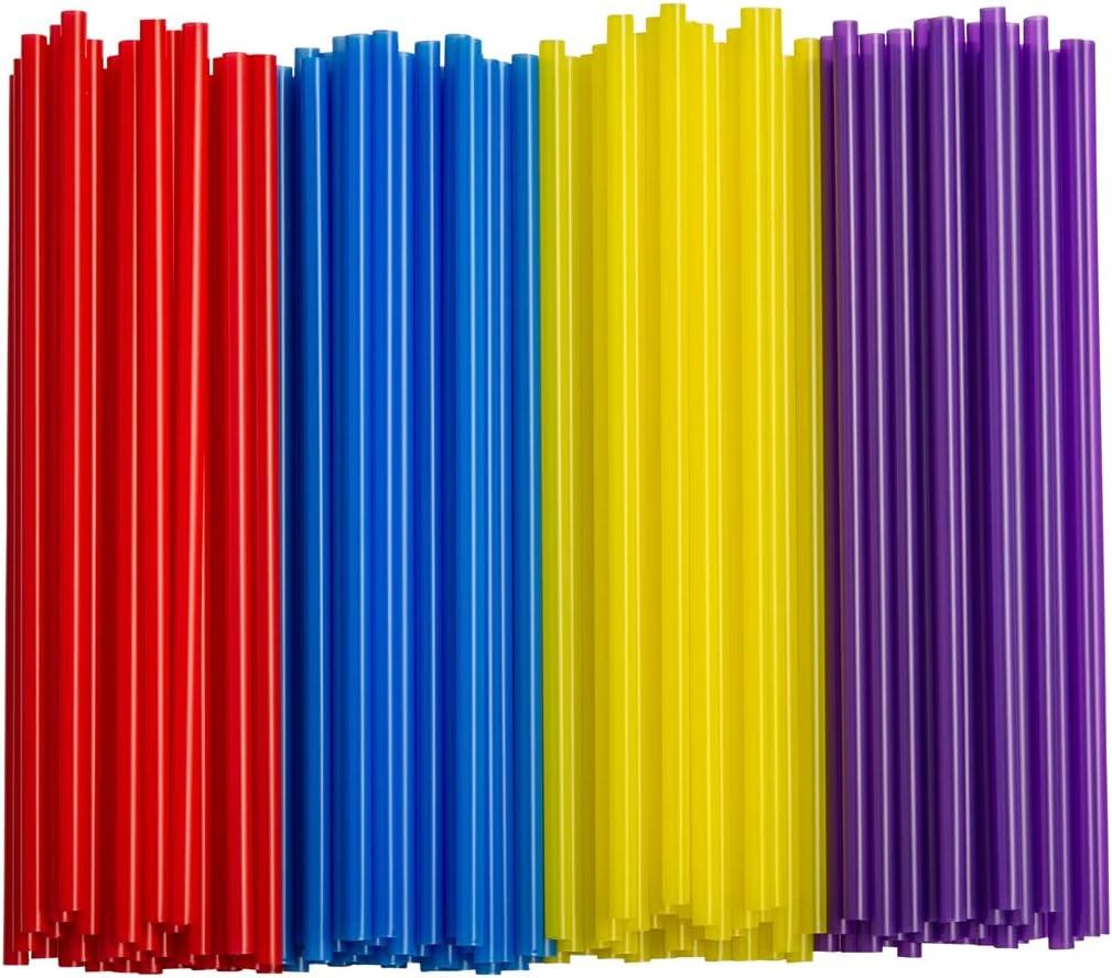 Comfy Package Plastic Straws Disposable Smoothie & Cocktail Straws, 500-Pack Assorted