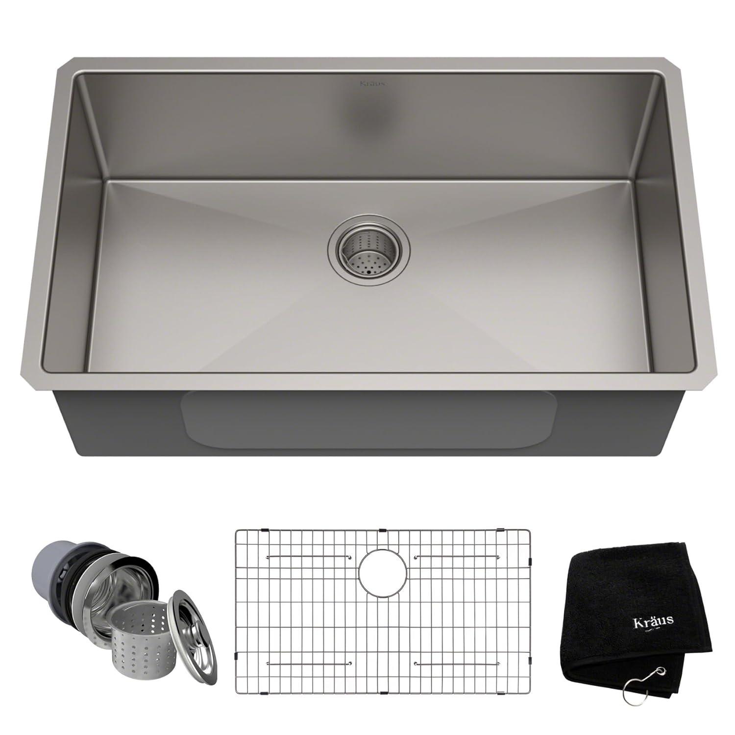 KRAUS Standart PRO™ Undermount 16 Gauge Stainless Steel Kitchen Sink