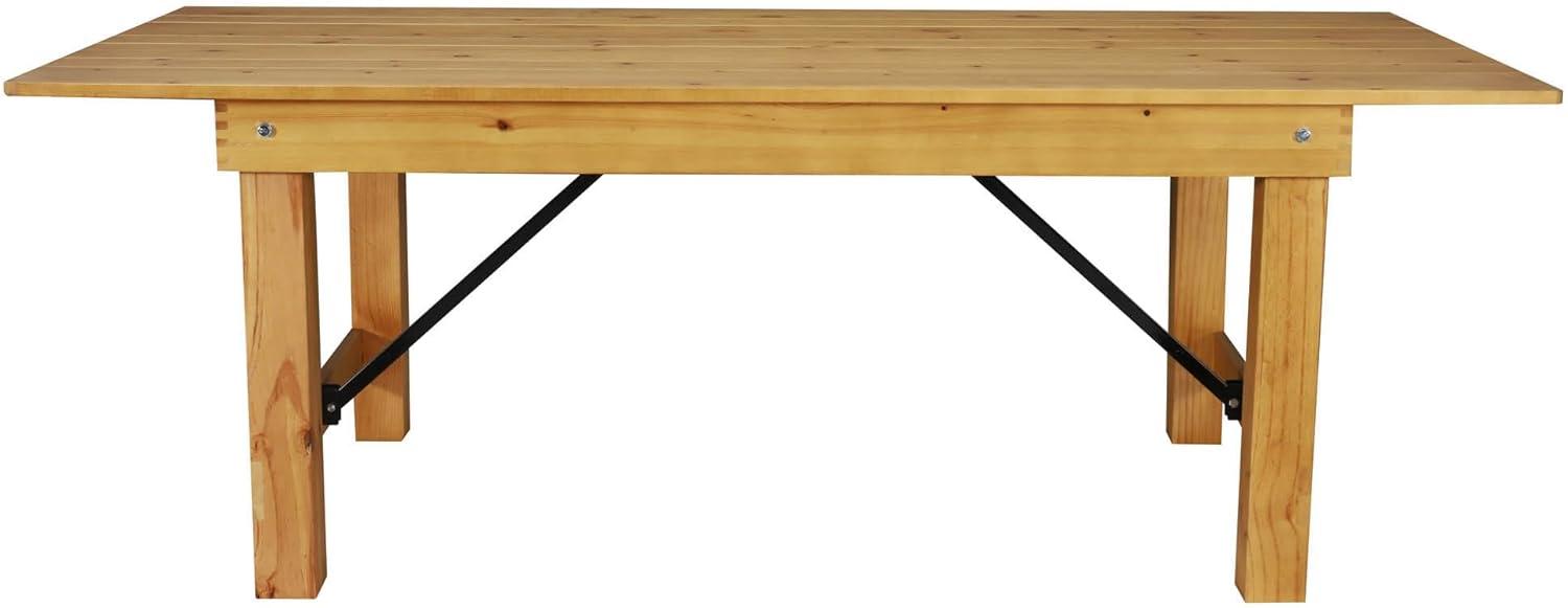 Light Natural Pine Rectangular Folding Farm Table