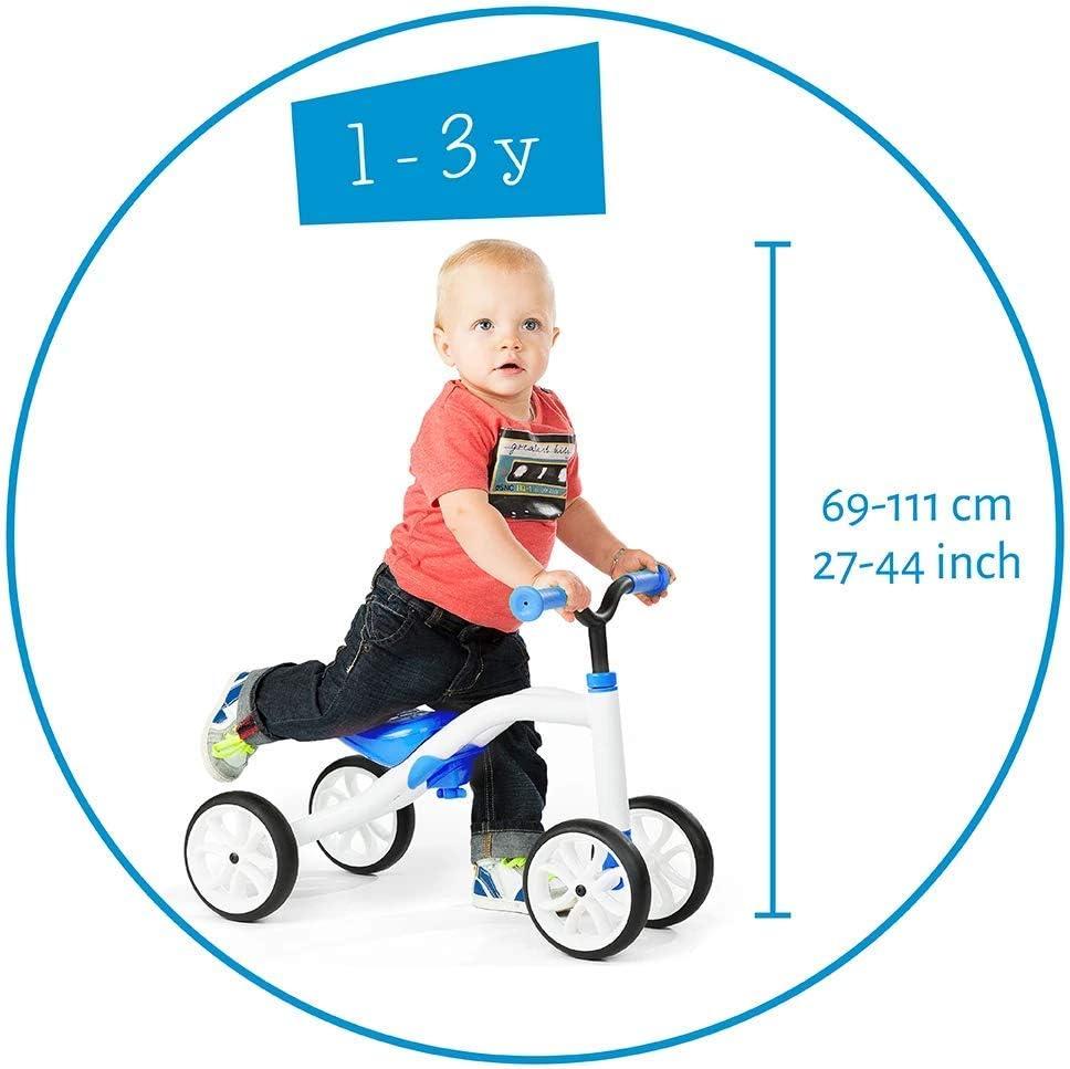 Chillafish Quadie stable 4-wheel grow-with-me ride-on with adjustable seat height, for kids 1-3 year, cookie storage in the seat, silent non-marking wheels, lime