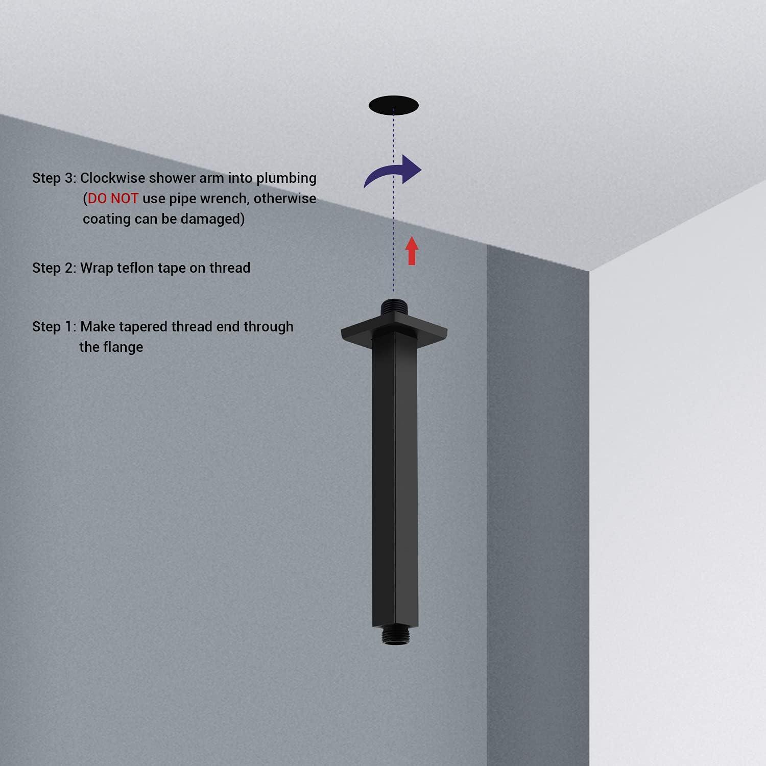 8" Shower Arm with Flange