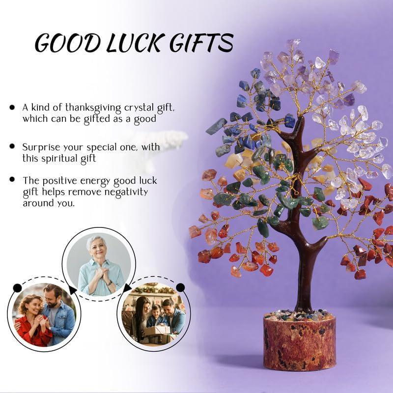 Crystal Tree Of Life 7 Chakra Healing Crystal Trees for Home Office Decoration Crystal Decor Money Bonsai Trees for Positive Energy