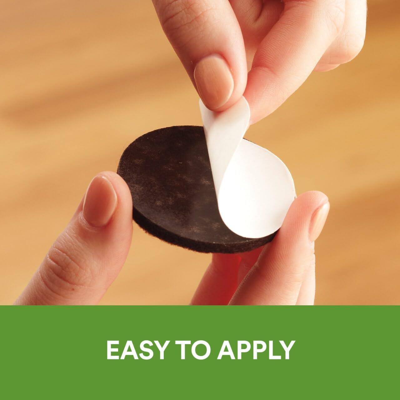 Scotch Felt Furniture Pads 4 PCS Furniture Pads for Hardwood Floors, Round, Brown 3" Diameter