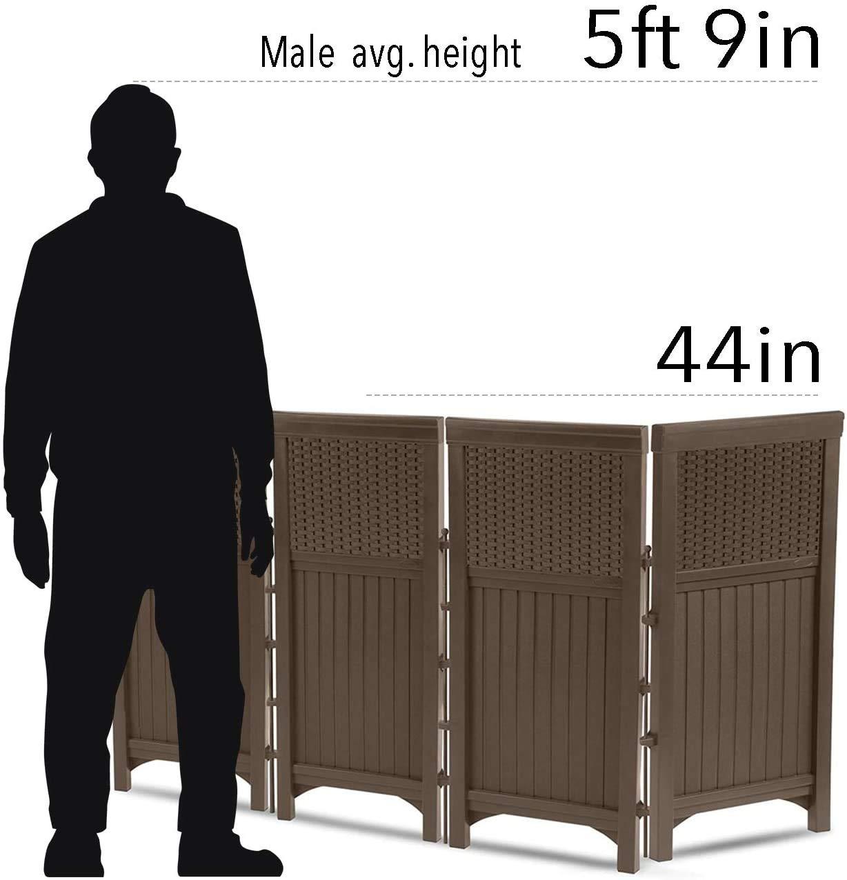 Suncast 4-Panel 44 in Outdoor Resin Wicker Screen Enclosure, White, Powder Finish