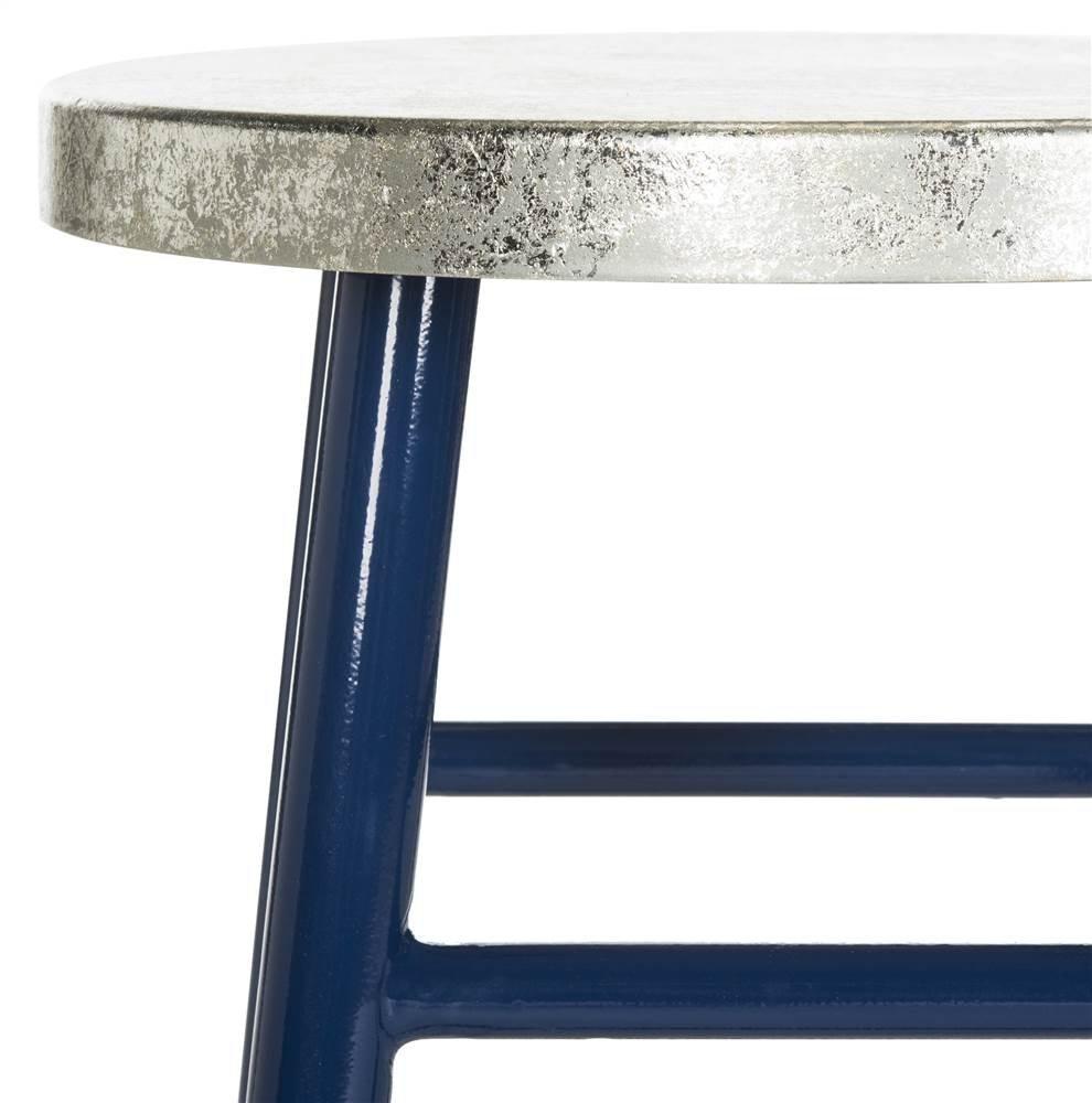 Kenzie Silver Dipped Counter Stool - FOX3211 - Navy/Silver - Safavieh Couture