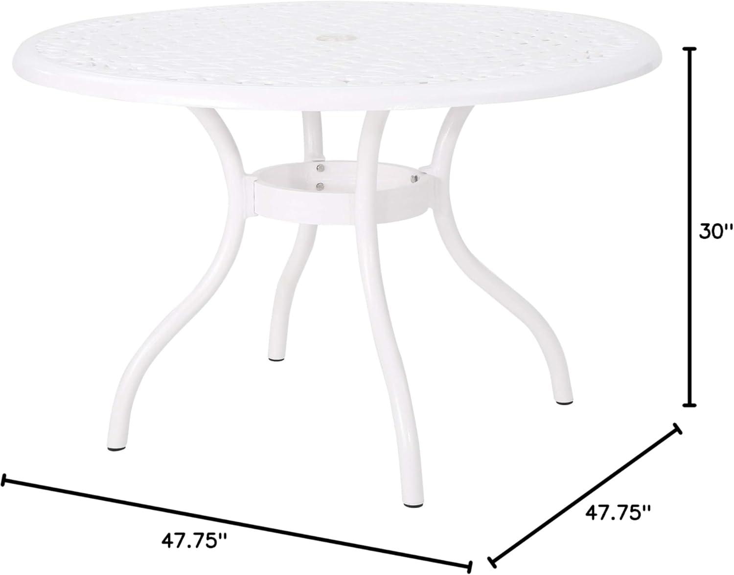 GDF Studio Honolulu Outdoor Aluminum Round Table, White