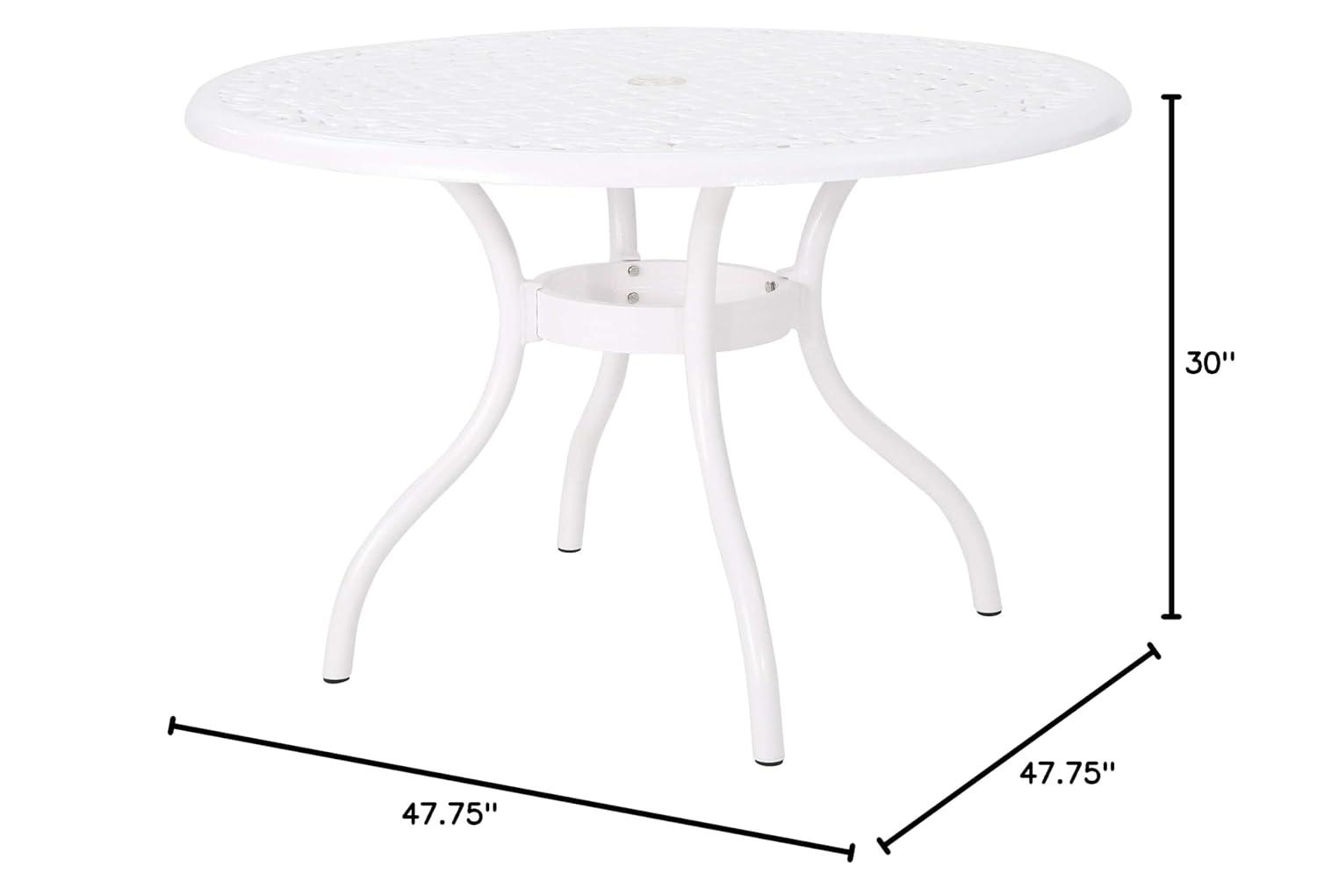 GDF Studio Honolulu Outdoor Aluminum Round Table, White