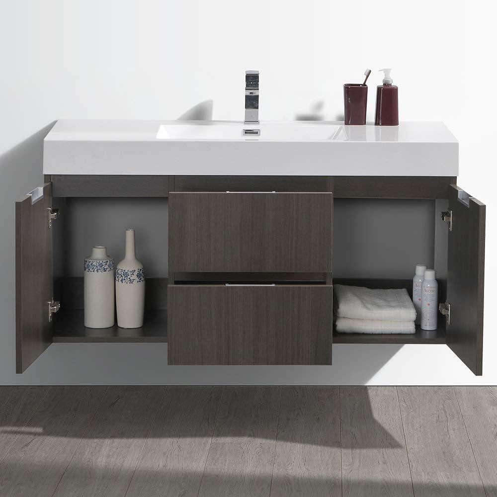 Valencia 48" Wall Mount Single Sink Bathroom Vanity with Top and Sink (Faucet Not Included)