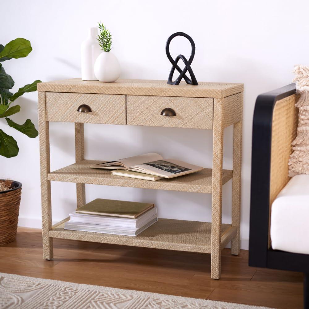 Apis Raffia Console Table - CNS6603A - Beige - Safavieh
