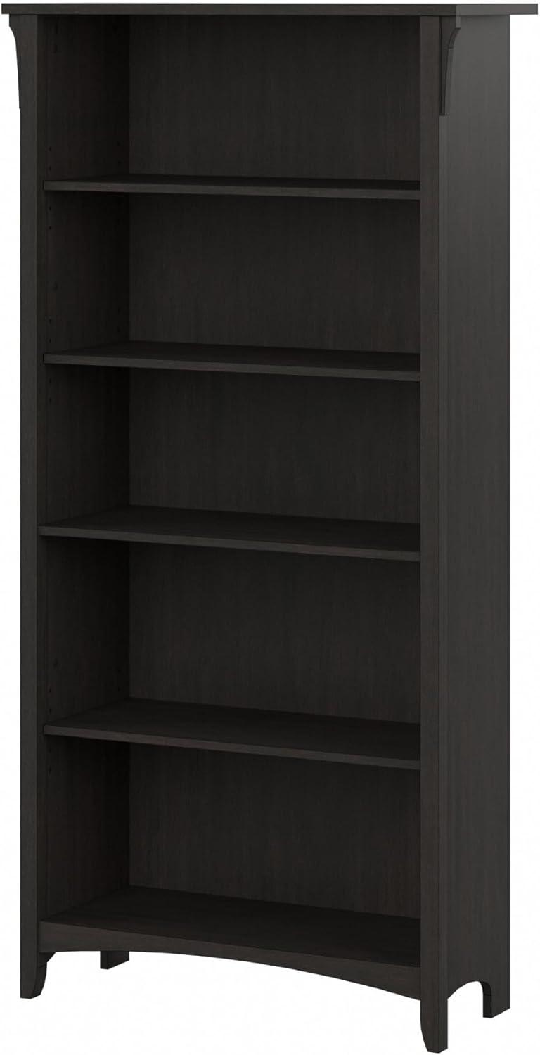 Bush Furniture Salinas Tall 5 Shelf Bookcase, Vintage Black