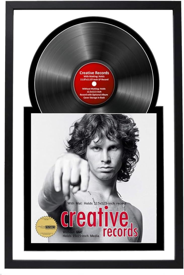Black Jukebox Record Frame with Double Matting