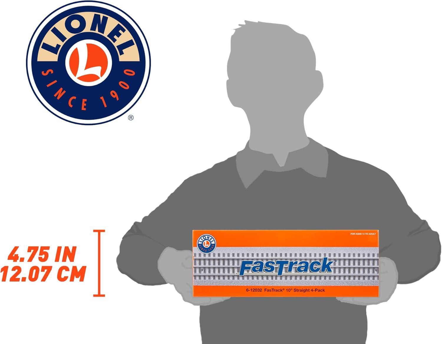 Lionel O Scale 10" Straight FasTrack Pack (4 Pieces) Model Train Track