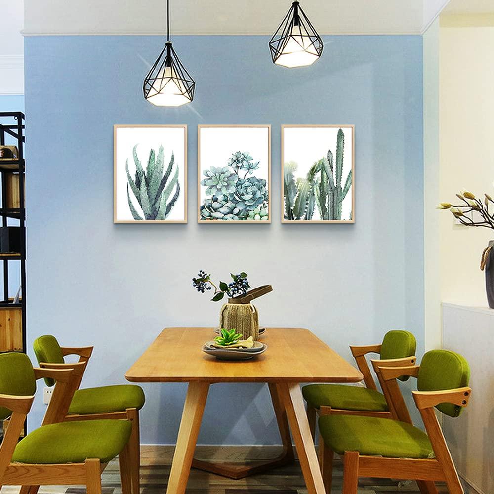 Canvas Wall Art For Living Room Bathroom Wall Decor For Bedroom Kitchen Artwork Canvas Prints Green Plant Flowers Painting 12" X 16" 3 Pieces Modern Framed Office Home Decorations Family Picture