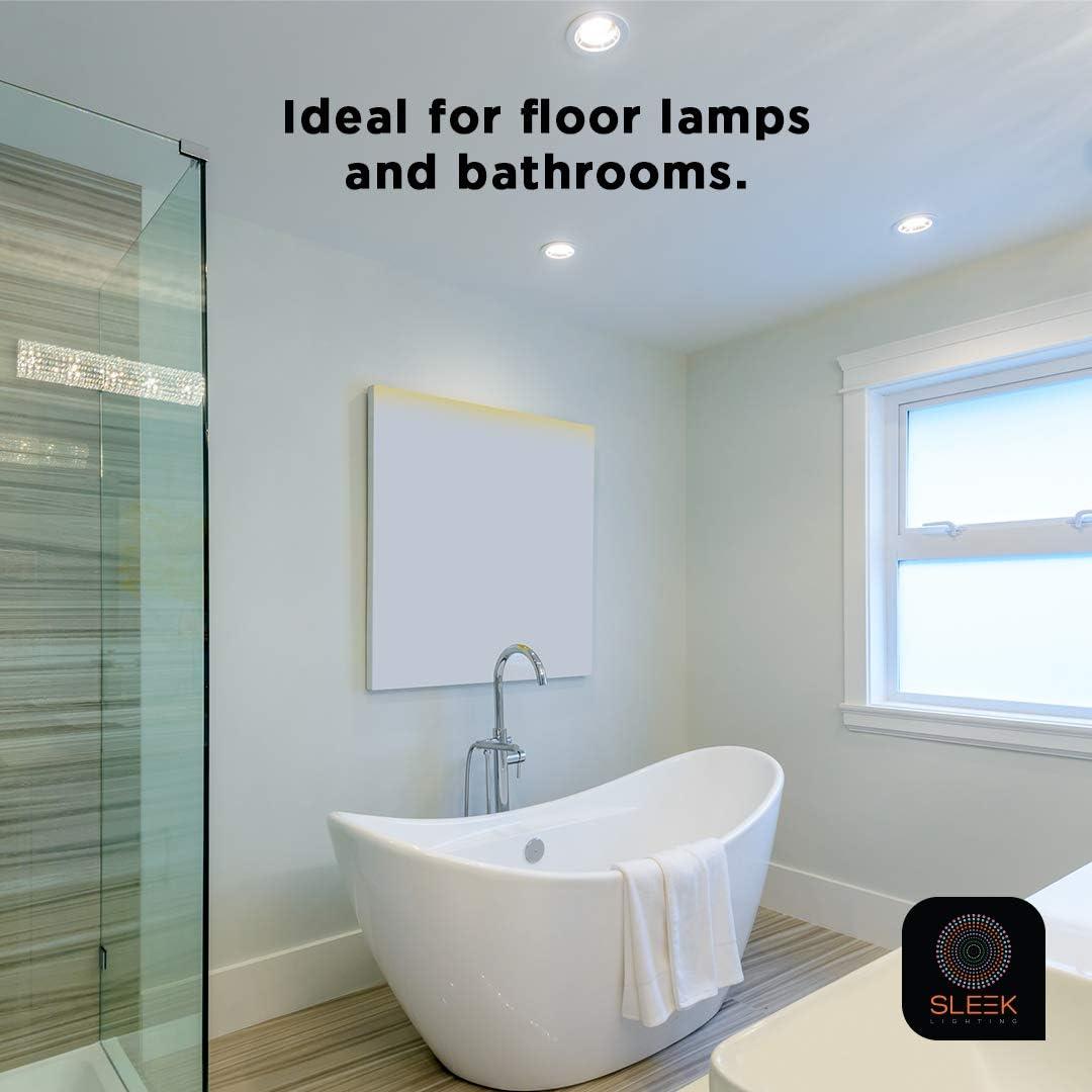 Sleek Lighting 23-Watt T2 Spiral CFL Fluorescent Light Bulbs with GU24 Base, Self-Ballasted Light Bulb for Bedroom Lighting, 1600 Lumens, 6500K 4-Pack