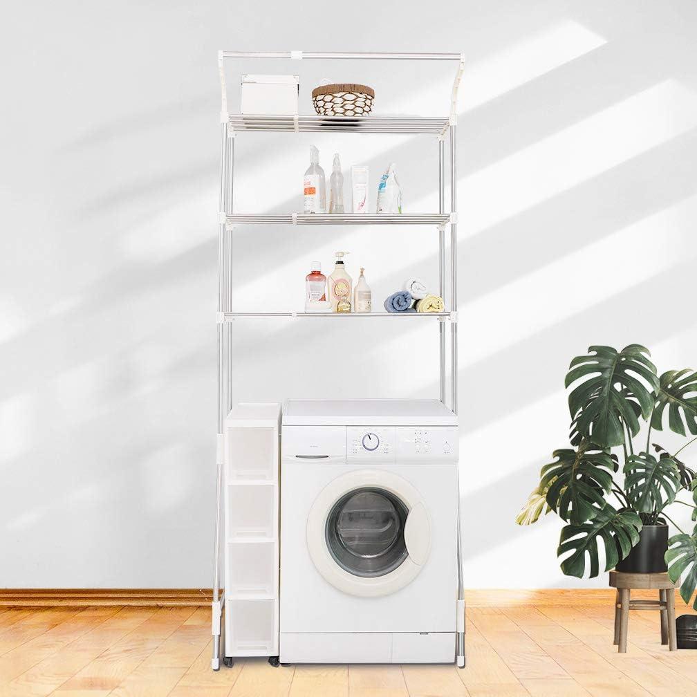 Adjustable White 3-Tier Over-the-Toilet Storage Rack