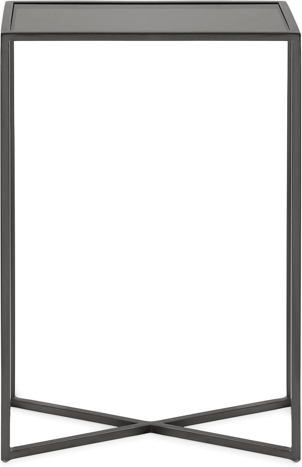 Kate and Laurel Jaspur Rectangle Metal Side Table, 16x8x24, Pewter