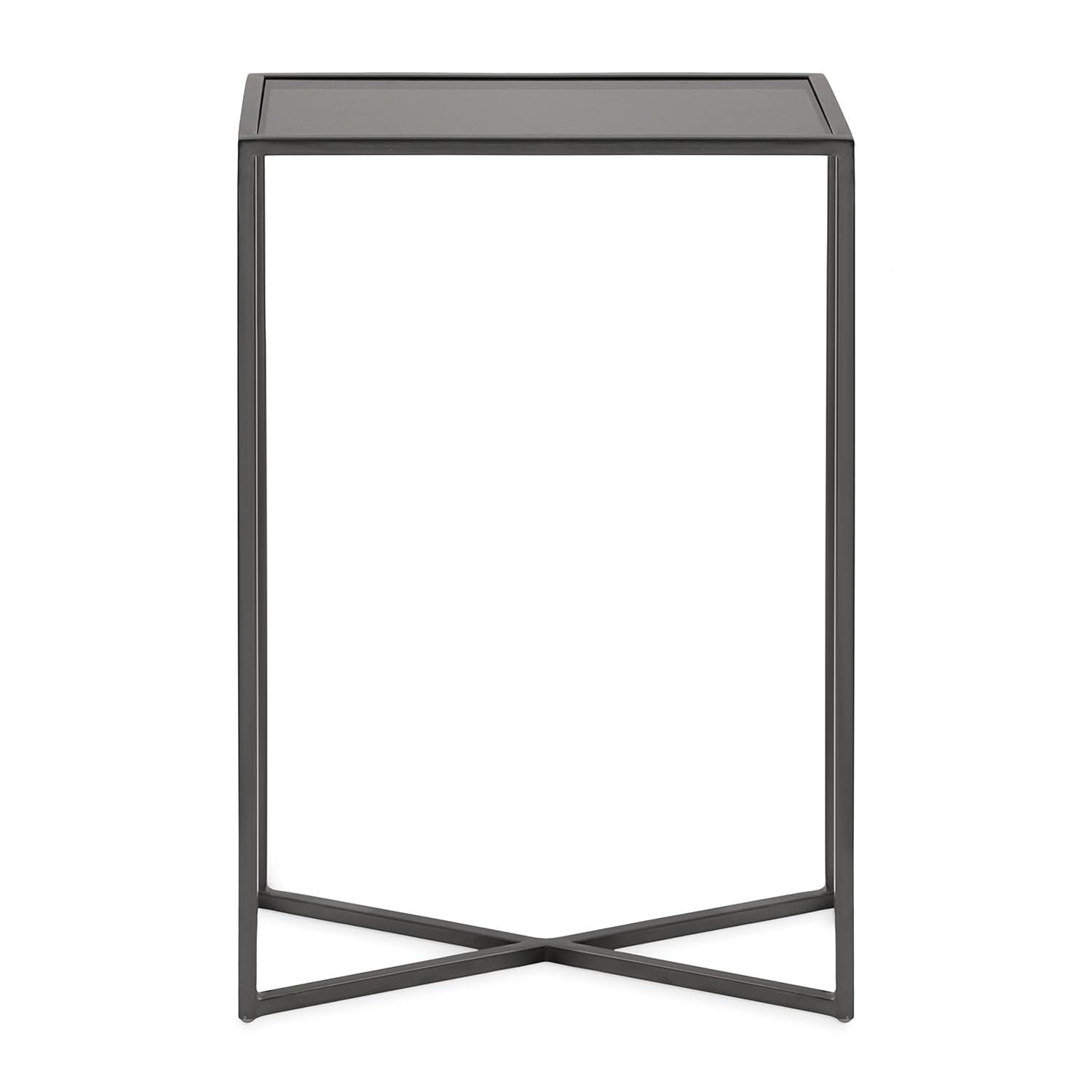 Kate and Laurel Jaspur Rectangle Metal Side Table, 16x8x24, Pewter