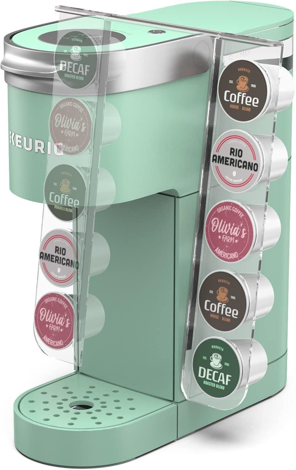 GALVANOX Acrylic K Cup Organizer - Fits the Keurig K-Mini/K Mini-Plus (ONLY), Space Saving Pod Holder for Single Serve Coffee Makers, 10 Pod Capacity (Machine is NOT included)