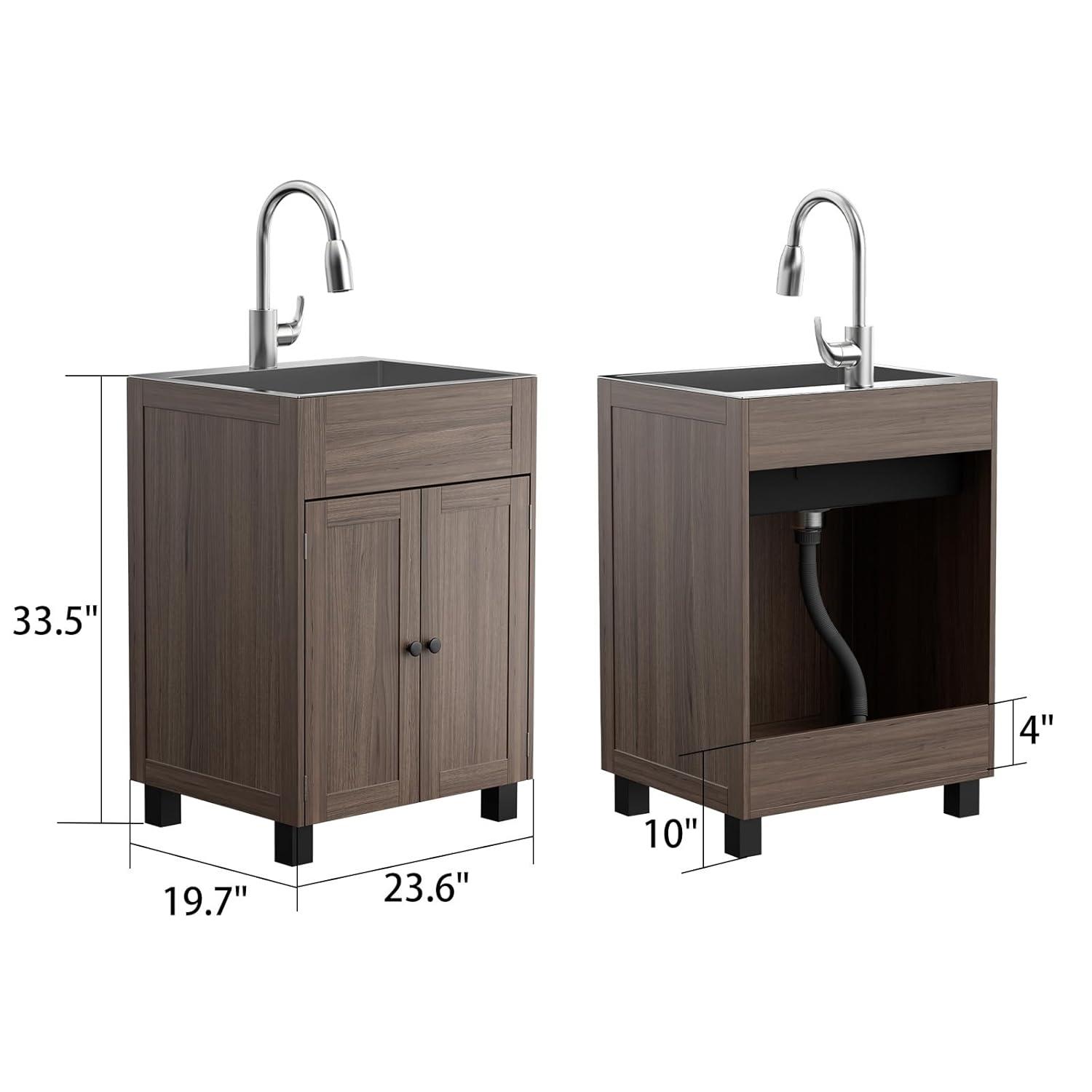 Ktaxon Gray Stainless Steel 72.6 lb Utility Sink