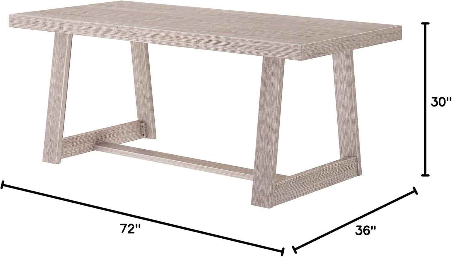 Plank+Beam 72" Dining Table for 6, Classic Farmhouse Style Solid Wood Kitchen Table