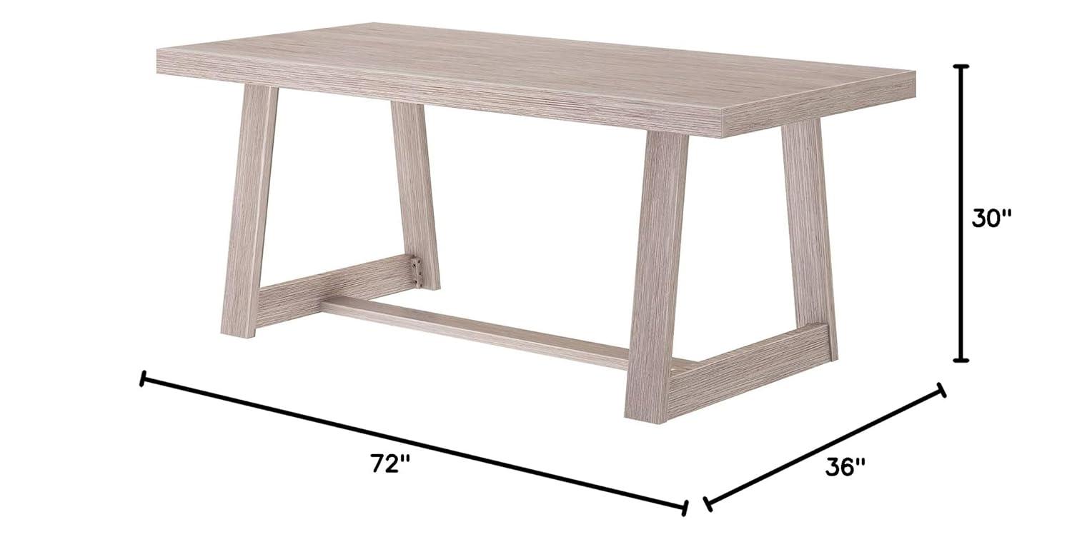 Plank+Beam Farmhouse 72" Dining Table, Solid Wood Rectangular Kitchen Table for 6 People
