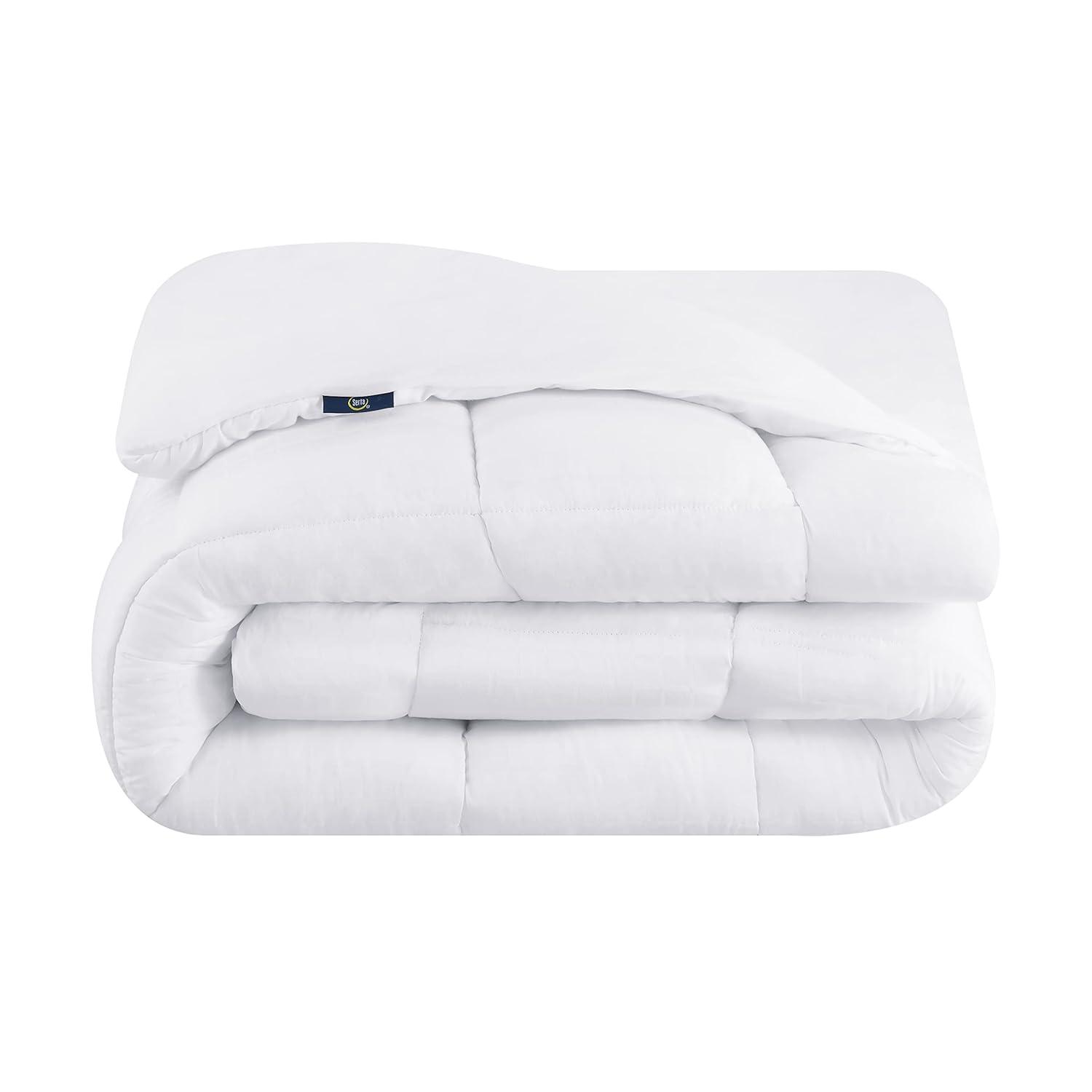 Serta ComfortSure Pillow Top Mattress Pad, Cotton Dobby Cover, King 78” x 80”, White