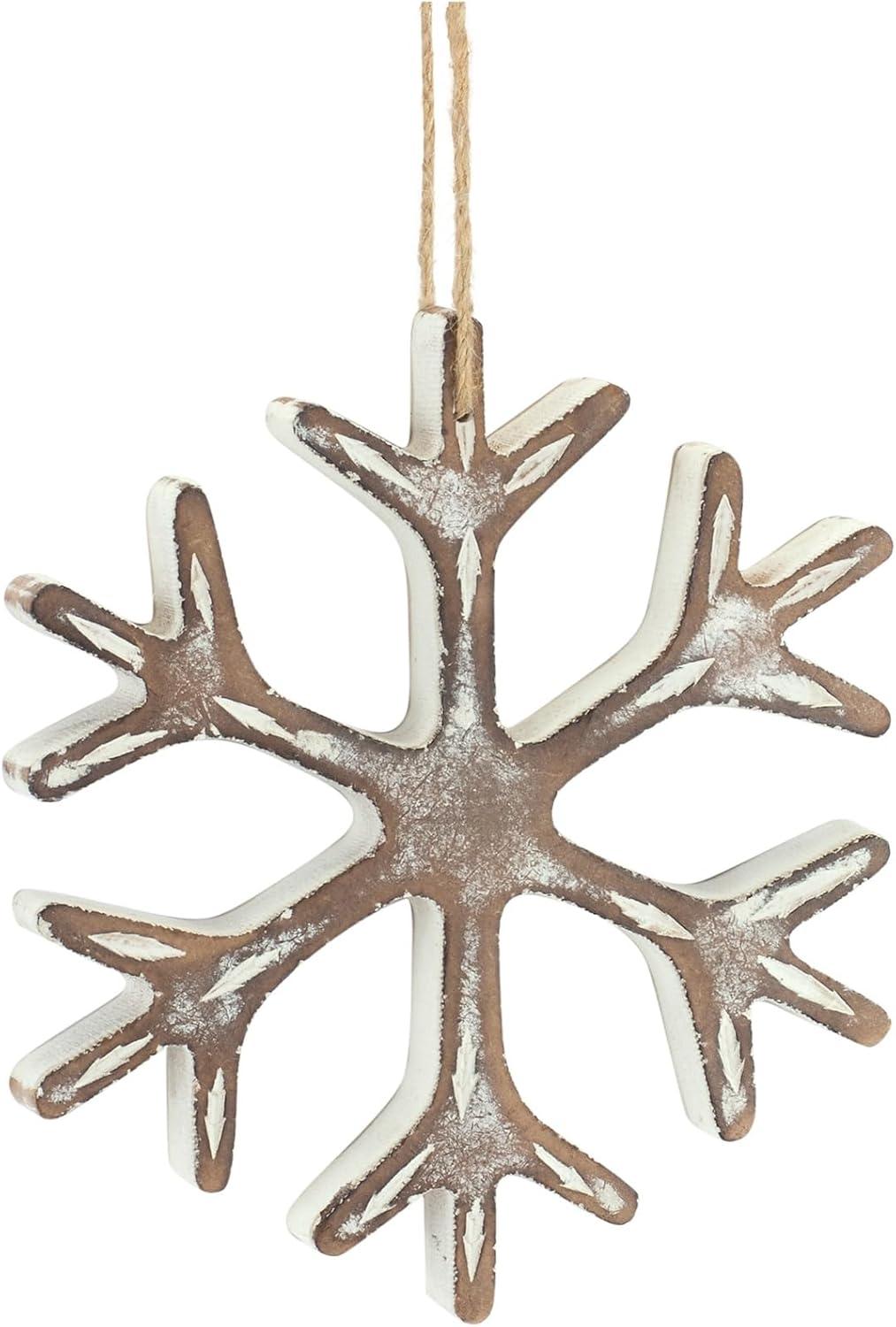 Melrose Wooden Snowflake Ornament (Set of 12)