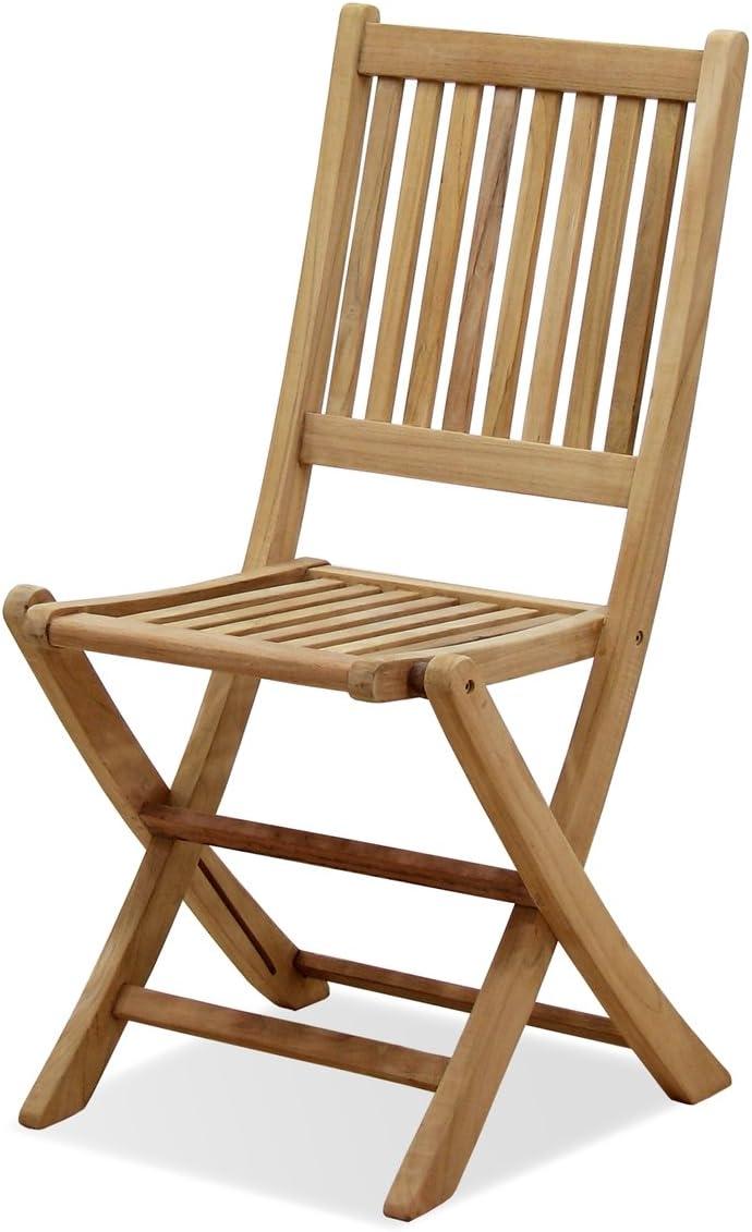 Amazonia Teak 2-Piece London Folding Chair, Brown