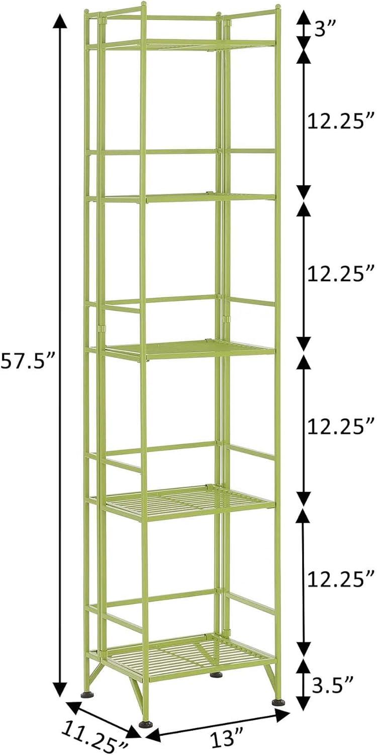 Convenience Concepts Xtra Storage 5 Tier Folding Metal Shelf, Lime