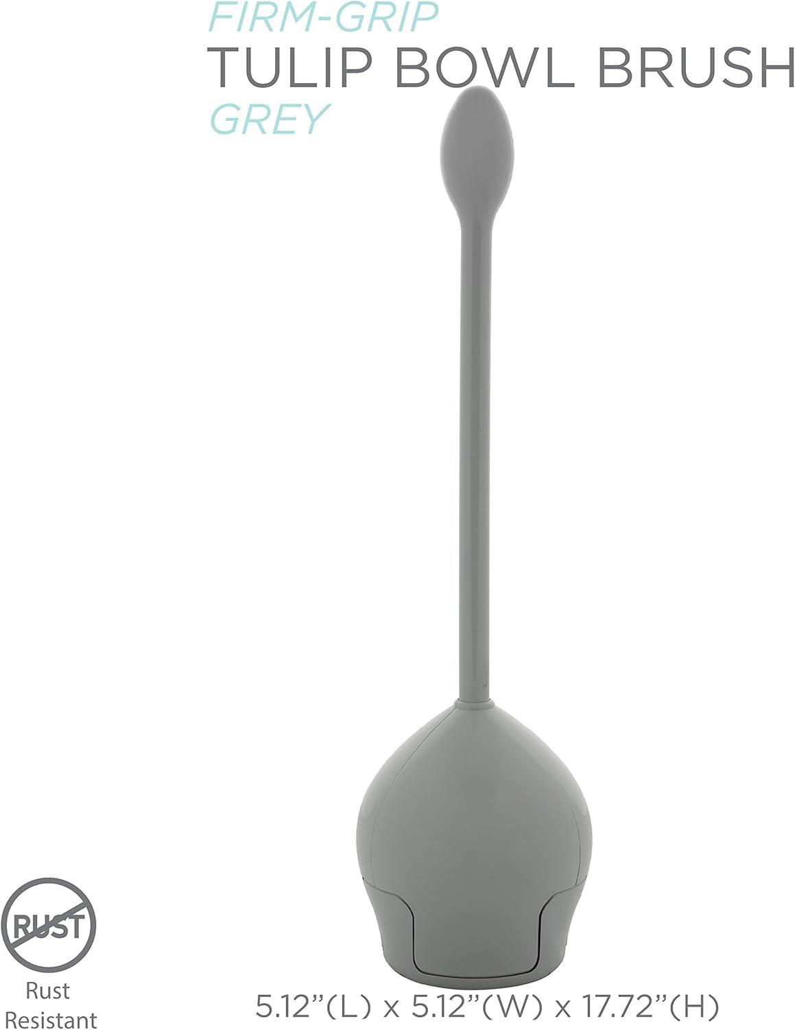 Firm Grip Tulip Bowl Toilet Brush Gray - Bath Bliss