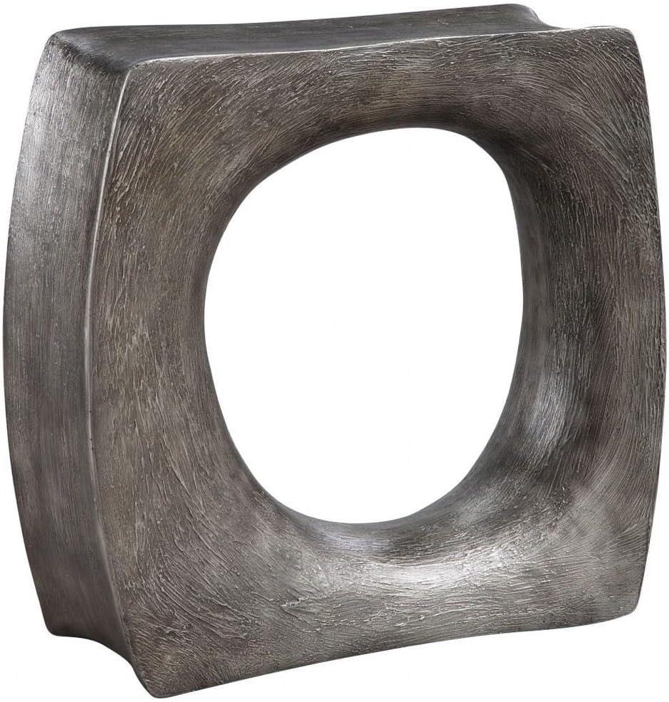 Gray Resin Rectangular Modern Side Table