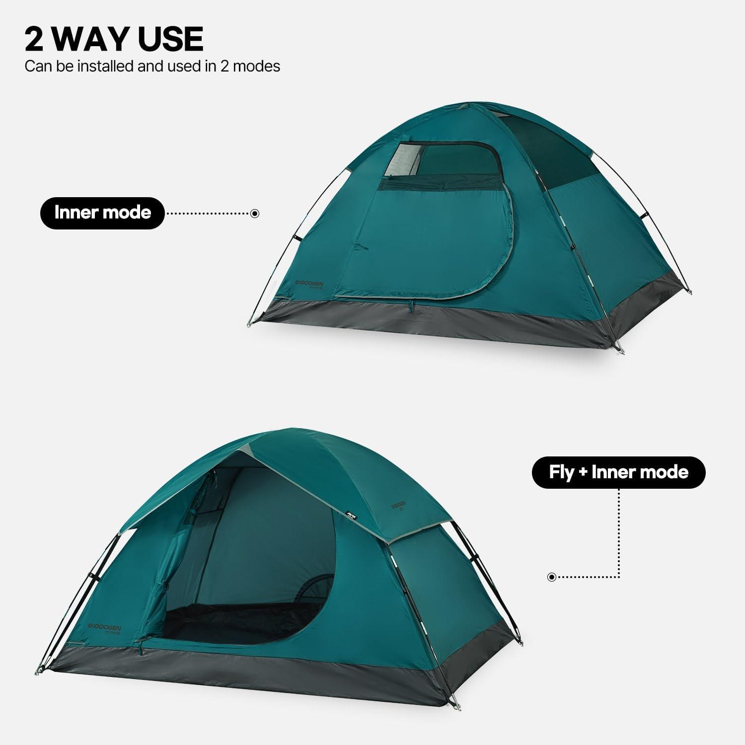 Instant Tents For Camping, 2-3 Person Pop Up Camping Tent, 60S Easy Setup Waterproof Dome Tent For Camping Beach Outdoor Travel