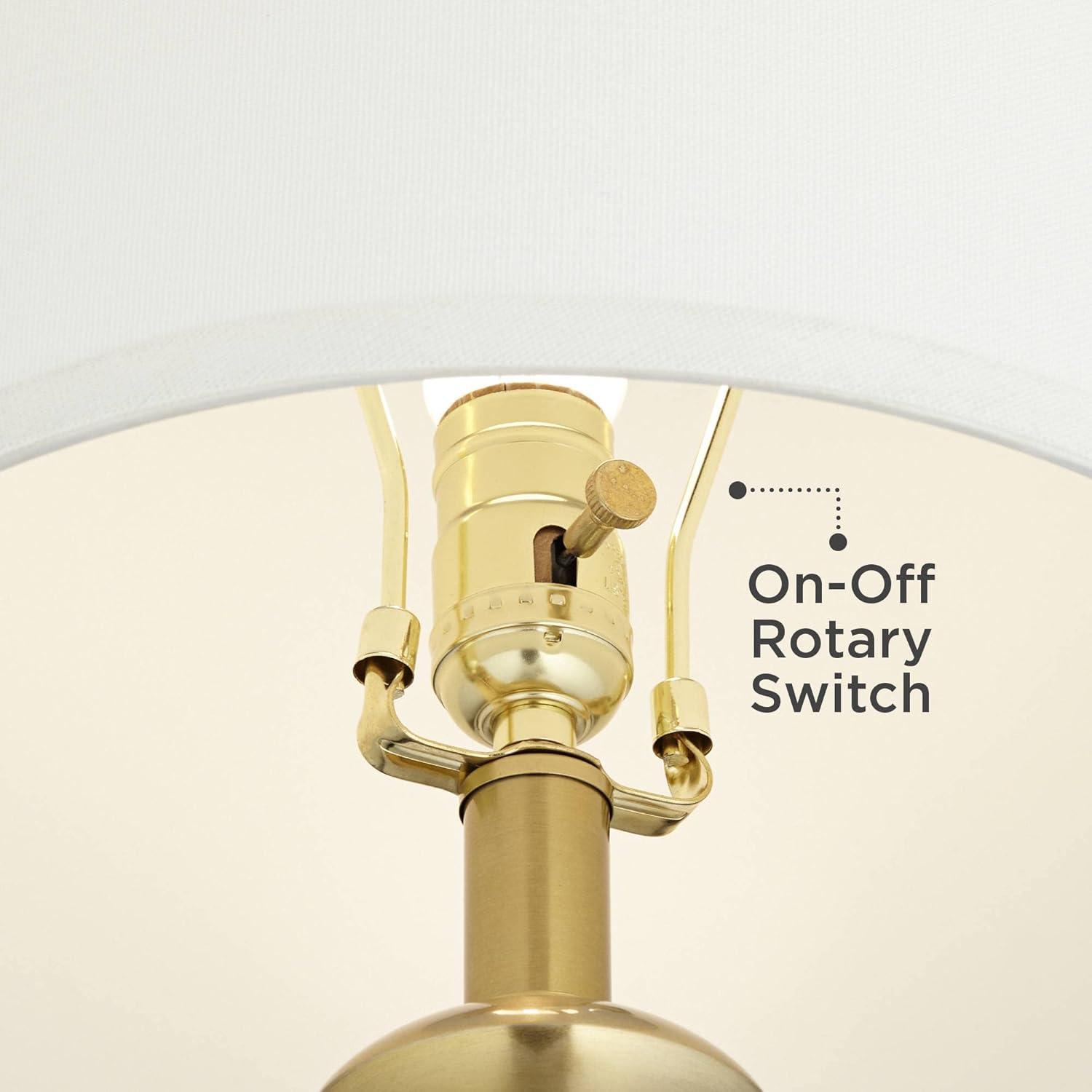 Vienna Full Spectrum Modern Table Lamps 38 1/2" Tall Set of 2 Clear Crystal Glass Hexagonal Column White Drum Shade for Bedroom Living Room Bedside