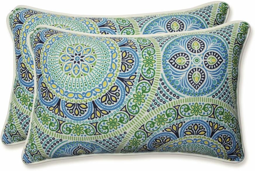 Pillow Perfect Geometric Indoor/Outdoor Reversible Throw Pillow (Set of 2)