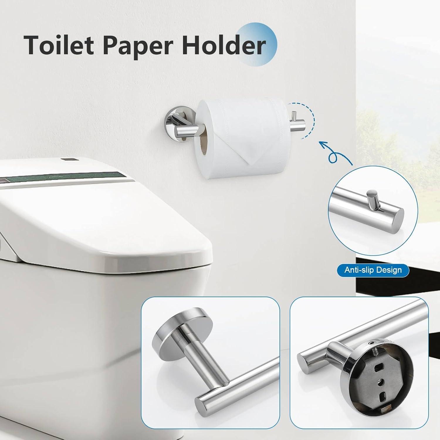 Polished Chrome Stainless Steel 10-Piece Bathroom Hardware Set