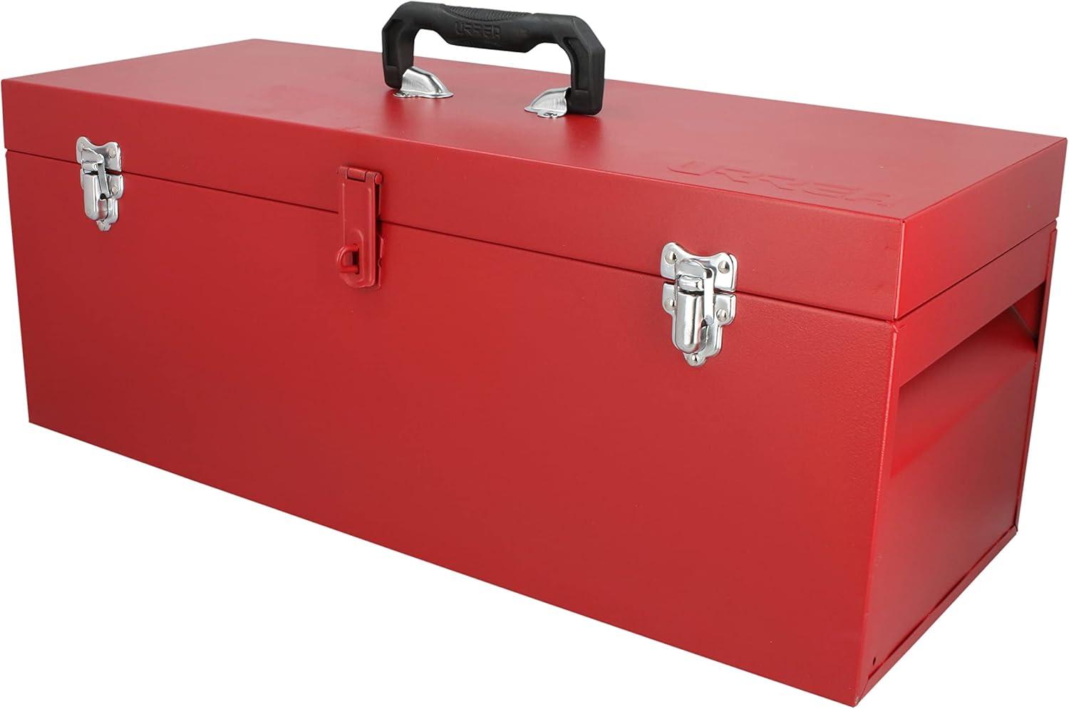 Urrea Industrial 25 In Metal Tool Box With Plastic Handle And Metallic Tray