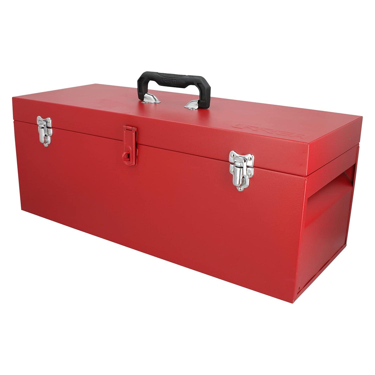 Urrea Industrial 25 In Metal Tool Box With Plastic Handle And Metallic Tray
