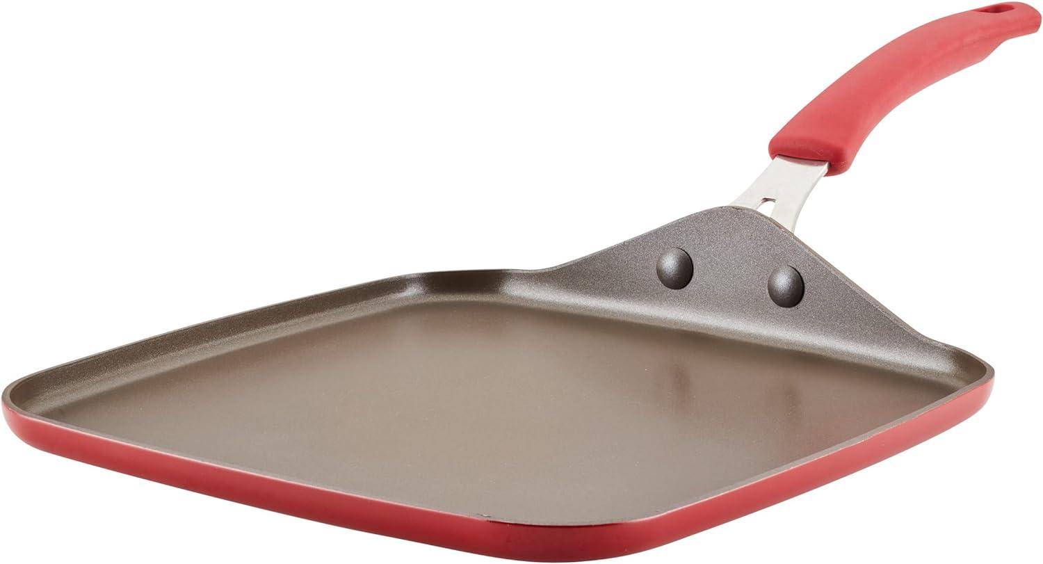 Rachael Ray Rachael Ray Cook + Create Aluminum Nonstick Square Stovetop Griddle Pan, 11-Inch
