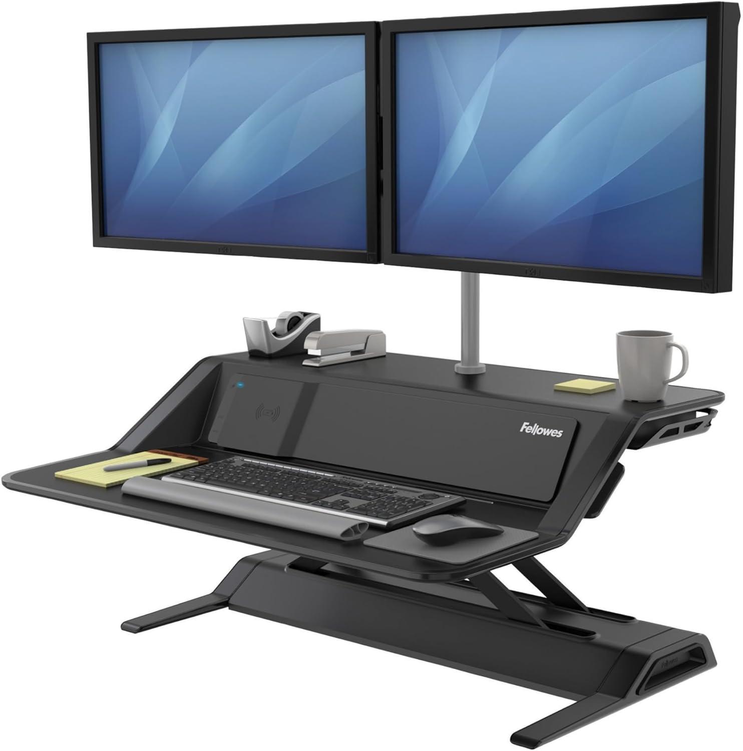 Fellowes Workstation Sit-Stand 35 lb cap 22 Height Positions BK 8080301