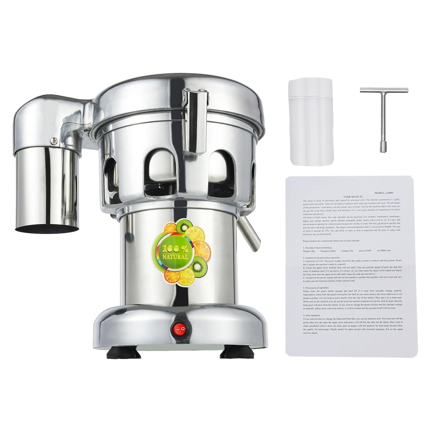 Slag Juice Separation Juicer, Commercial Extractor Heavy Duty Juicer Centrifugal Machine Stainless Steel Electric Juice Extractor for Fruit Vegetable Squeezer