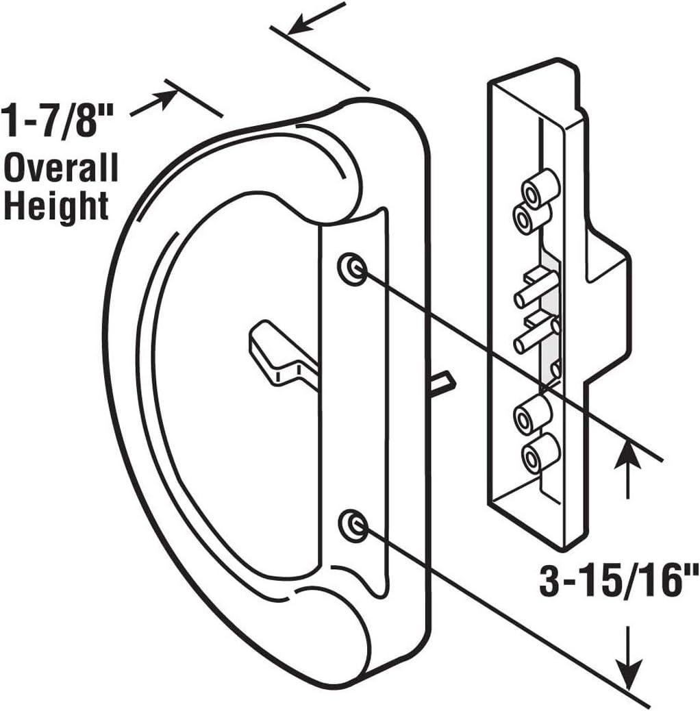 White Diecast Patio Door Handle Set with Mortise Lock