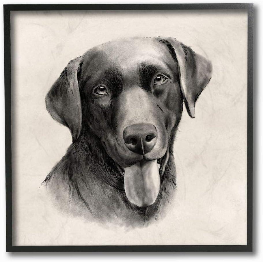 Stupell Industries Vintage Sepia Tone Black Labrador Dog Portrait Designed by Grace Popp