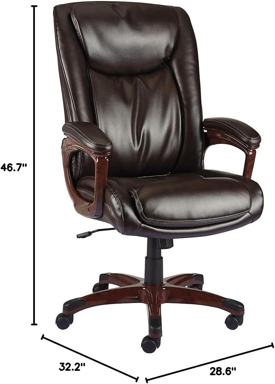 HITOUCH BUSINESS SERVICES Westcliffe Bonded Leather Computer and Desk Chair Brown 50219R-CC